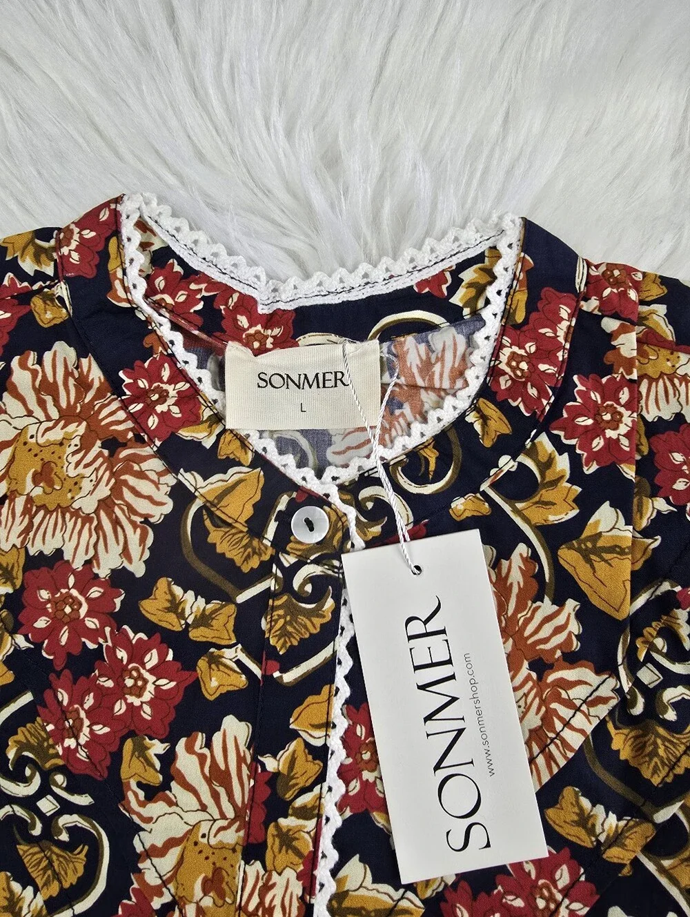 Sonmer Dorthy Blouse Navy Blue Large